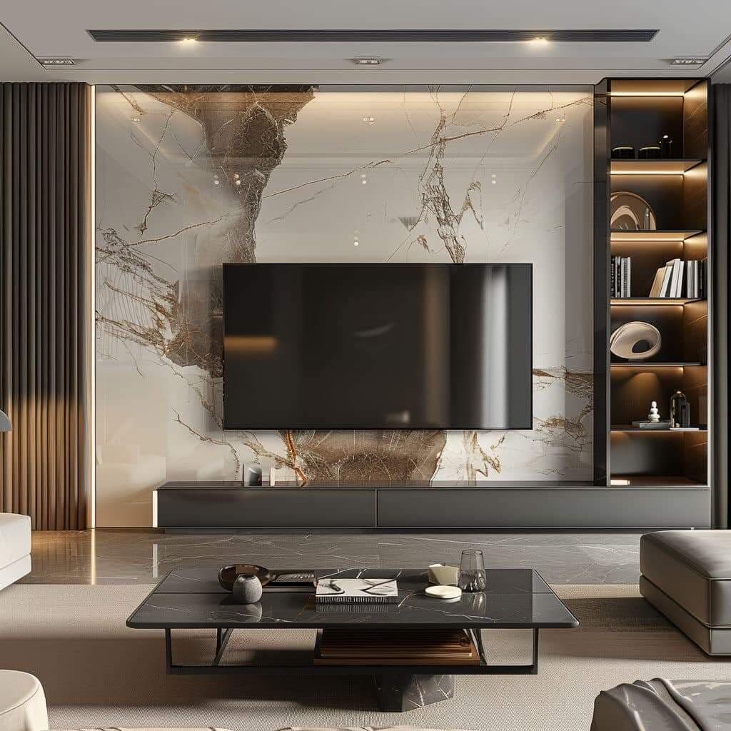 Wohnzimmerdesign – Exklusiver Innenausbau